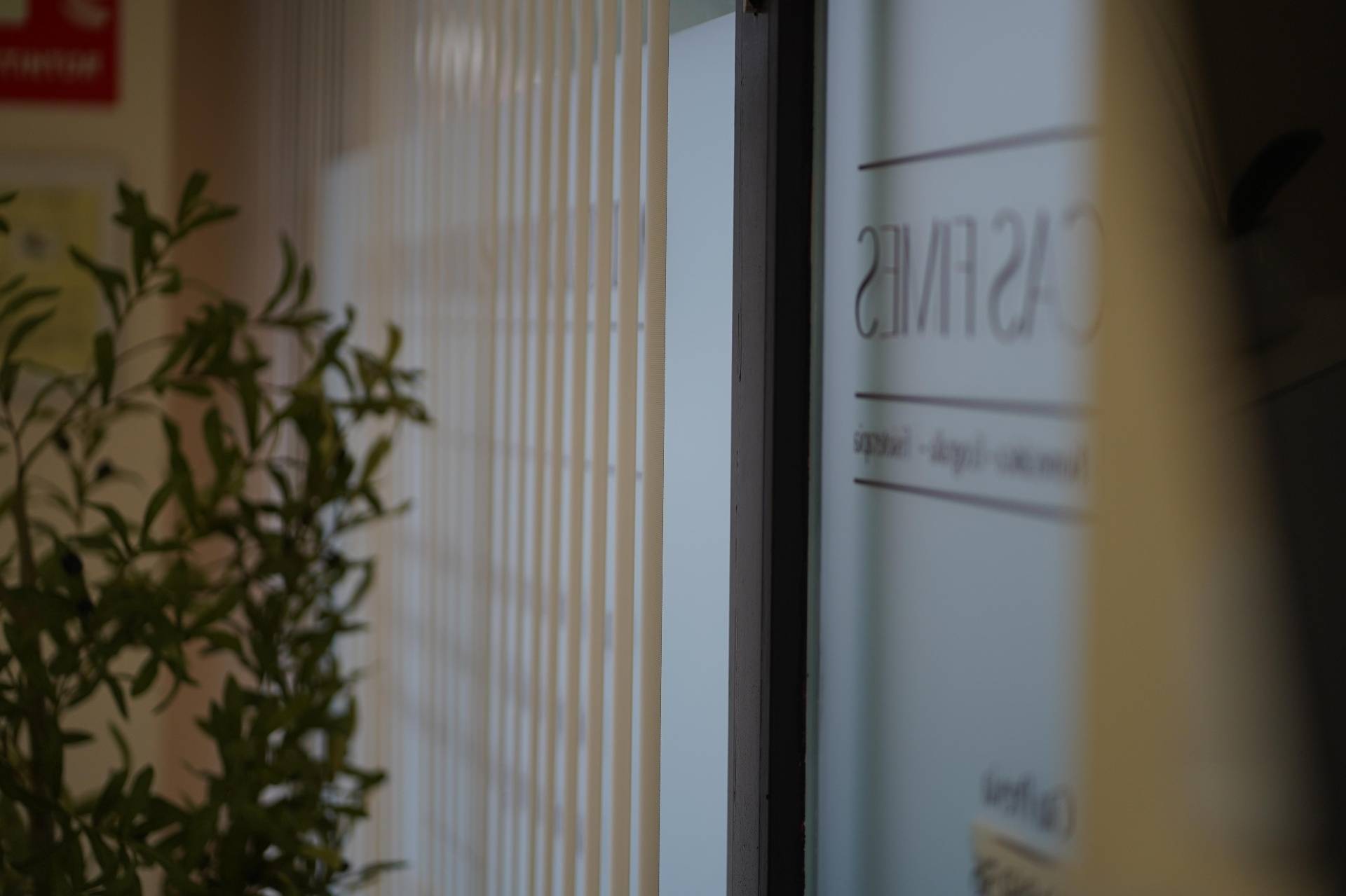 Puerta de entrada con logo Clínicas FIMES